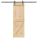 vidaXL Csúszó ajtó NARVIK Természetes és Fekete 70 x 210 cm (213,5 cm)
