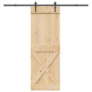 vidaXL Csúszó ajtó NARVIK Természetes és Fekete 80 x 210 cm (213,5 cm)