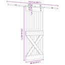 vidaXL Csúszó ajtó NARVIK Természetes és Fekete 80 x 210 cm (213,5 cm)