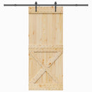 vidaXL Csúszó ajtó NARVIK Természetes és Fekete 95 x 210 cm (213,5 cm)