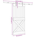 vidaXL Csúszó ajtó NARVIK Természetes és Fekete 95 x 210 cm (213,5 cm)