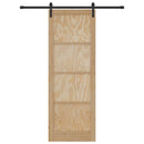 vidaXL Csúszó ajtó Természetes és Fekete 83 x 232 cm Tömör Fenyőfa