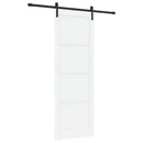 vidaXL Csúszó ajtó Fehér és Fekete 83 x 232 cm Tömör Fenyőfa