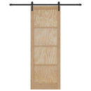 vidaXL Csúszó ajtó Természetes és Fekete 83 x 232 cm Tömör Fenyőfa