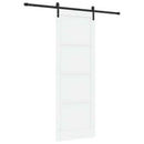 vidaXL Csúszó ajtó Fehér és Fekete 83 x 232 cm Tömör Fenyőfa
