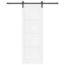 vidaXL Csúszó ajtó Fehér és Fekete 83 x 232 cm Tömör Fenyőfa