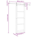 vidaXL Csúszó ajtó Fehér és Fekete 83 x 232 cm Tömör Fenyőfa