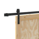 vidaXL Csúszó ajtó Természetes és Fekete 86 x 211 cm Tömör Fenyőfa
