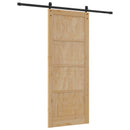 vidaXL Csúszó ajtó Természetes és Fekete 86 x 211 cm Tömör Fenyőfa