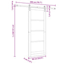 vidaXL Csúszó ajtó Természetes és Fekete 86 x 211 cm Tömör Fenyőfa
