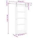 vidaXL Csúszó ajtó Fehér 83 x 202 cm Tömör Fenyőfa
