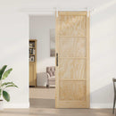 vidaXL Csúszó ajtó Természetes és Fehér 83 x 232 cm Tömör Fenyőfa