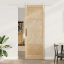 vidaXL Csúszó ajtó Természetes és Fehér 83 x 232 cm Tömör Fenyőfa