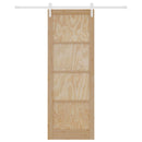 vidaXL Csúszó ajtó Természetes és Fehér 83 x 232 cm Tömör Fenyőfa
