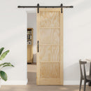 vidaXL Csúszó ajtó Természetes 73,5 x 211 cm Tömör Fenyőfa
