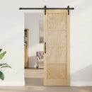 vidaXL Csúszó ajtó Természetes 73,5 x 211 cm Tömör Fenyőfa