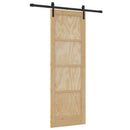 vidaXL Csúszó ajtó Természetes 73,5 x 211 cm Tömör Fenyőfa