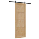 vidaXL Csúszó ajtó Természetes 73,5 x 211 cm Tömör Fenyőfa