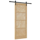 vidaXL Csúszó ajtó Természetes 83 x 211 cm Tömör Fenyőfa