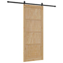 vidaXL Csúszó ajtó Természetes 86 x 211 cm Tömör Fenyőfa