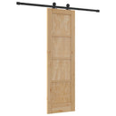 vidaXL Csúszó ajtó Természetes és Fekete 61 x 198,5 cm Tömör Fenyőfa