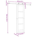 vidaXL Csúszó ajtó Természetes és Fekete 61 x 198,5 cm Tömör Fenyőfa