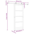 vidaXL Csúszó ajtó Fehér és Fekete 83 x 202 cm Tömör Fenyőfa