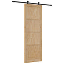vidaXL Csúszó ajtó Természetes és Fekete 83 x 232 cm Tömör Fenyőfa