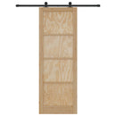 vidaXL Csúszó ajtó Természetes és Fekete 83 x 232 cm Tömör Fenyőfa