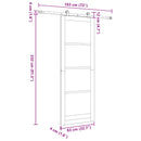 vidaXL Csúszó ajtó Természetes és Fekete 83 x 232 cm Tömör Fenyőfa