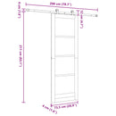 vidaXL Csúszó ajtó Természetes és Fekete 73,5 x 211 cm Tömör Fenyőfa