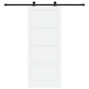 vidaXL Csúszó ajtó Fehér és Fekete 83 x 202 cm Tömör Fenyőfa