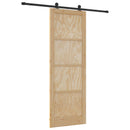 vidaXL Csúszó ajtó Természetes és Fekete 83 x 232 cm Tömör Fenyőfa