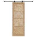 vidaXL Csúszó ajtó Természetes és Fekete 83 x 232 cm Tömör Fenyőfa