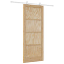 vidaXL Csúszó ajtó Természetes és Fehér 86 x 211 cm Tömör Fenyőfa