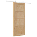 vidaXL Csúszó ajtó Természetes és Fehér 86 x 211 cm Tömör Fenyőfa