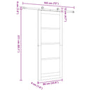 vidaXL Csúszó ajtó Természetes és Fehér 86 x 211 cm Tömör Fenyőfa