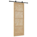 vidaXL Csúszó ajtó ORKDAL 83 x 232 cm Tömör Fenyőfa Természetes