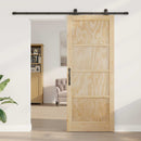 vidaXL Csúszó ajtó ORKDAL Természetes 86 x 211 cm Tömör Fenyőfa