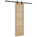vidaXL Csúszó ajtó Természetes és Fekete 61 x 198,5 cm Tömör Fenyőfa