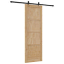 vidaXL Csúszó ajtó Természetes és Fekete 73,5 x 211 cm Tömör Fenyőfa