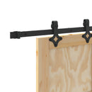 vidaXL Csúszó ajtó Természetes és Fekete 83 x 232 cm Tömör Fenyőfa