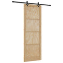 vidaXL Csúszó ajtó Természetes és Fekete 83 x 232 cm Tömör Fenyőfa