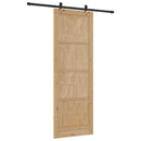 vidaXL Csúszó ajtó Természetes és Fekete 83 x 232 cm Tömör Fenyőfa