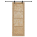 vidaXL Csúszó ajtó Természetes és Fekete 83 x 232 cm Tömör Fenyőfa