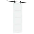 vidaXL Csúszó ajtó Fehér és Fekete 83 x 232 cm Tömör Fenyőfa