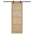 vidaXL Csúszó ajtó Természetes és Fekete 83 x 232 cm Tömör Fenyőfa