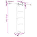 vidaXL Csúszó ajtó Természetes és Fehér 61 x 198,5 cm Tömör Fenyőfa