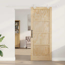 vidaXL Csúszó ajtó Természetes és Fehér 83 x 211 cm Tömör Fenyőfa