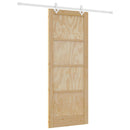 vidaXL Csúszó ajtó Természetes és Fehér 83 x 211 cm Tömör Fenyőfa